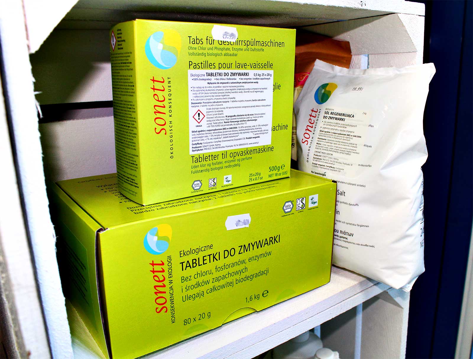 Sonett - naturalne środki czystości bez chemii Sonett - naturalne środki czystości bez chemii, ekologiczne tabletki do zmywarki i sól do zmywarki