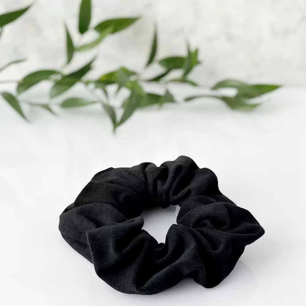 Scrunchie bawełniana - czarna | Anwen