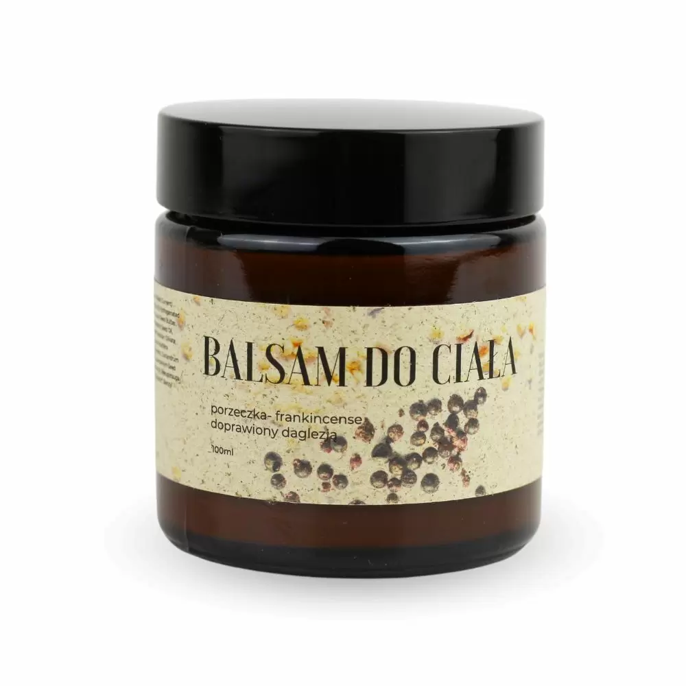 Balsam do ciała Żywica Frankincense – porzeczka, doprawiony daglezją | Trawiaste