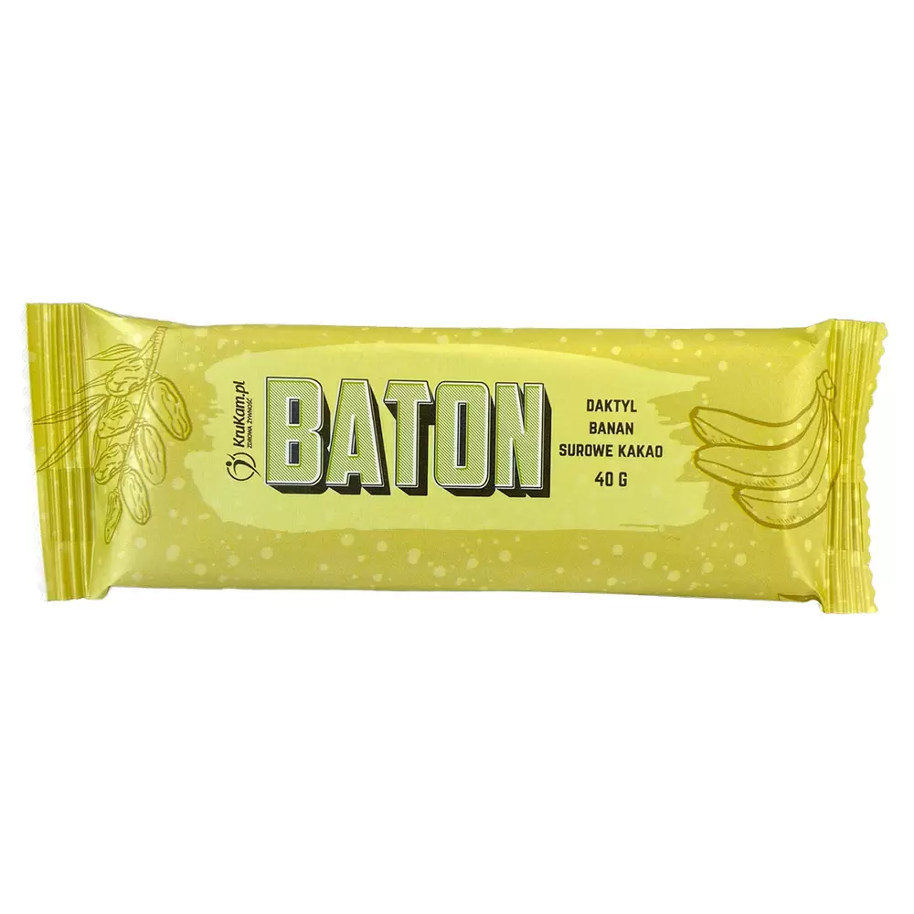Baton Daktylowy z bananem i surowym kakao | KruKam