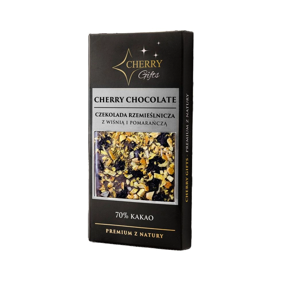 Czekolada belgijska ciemna z wiśnią i pomarańczą | Cherry Gifts