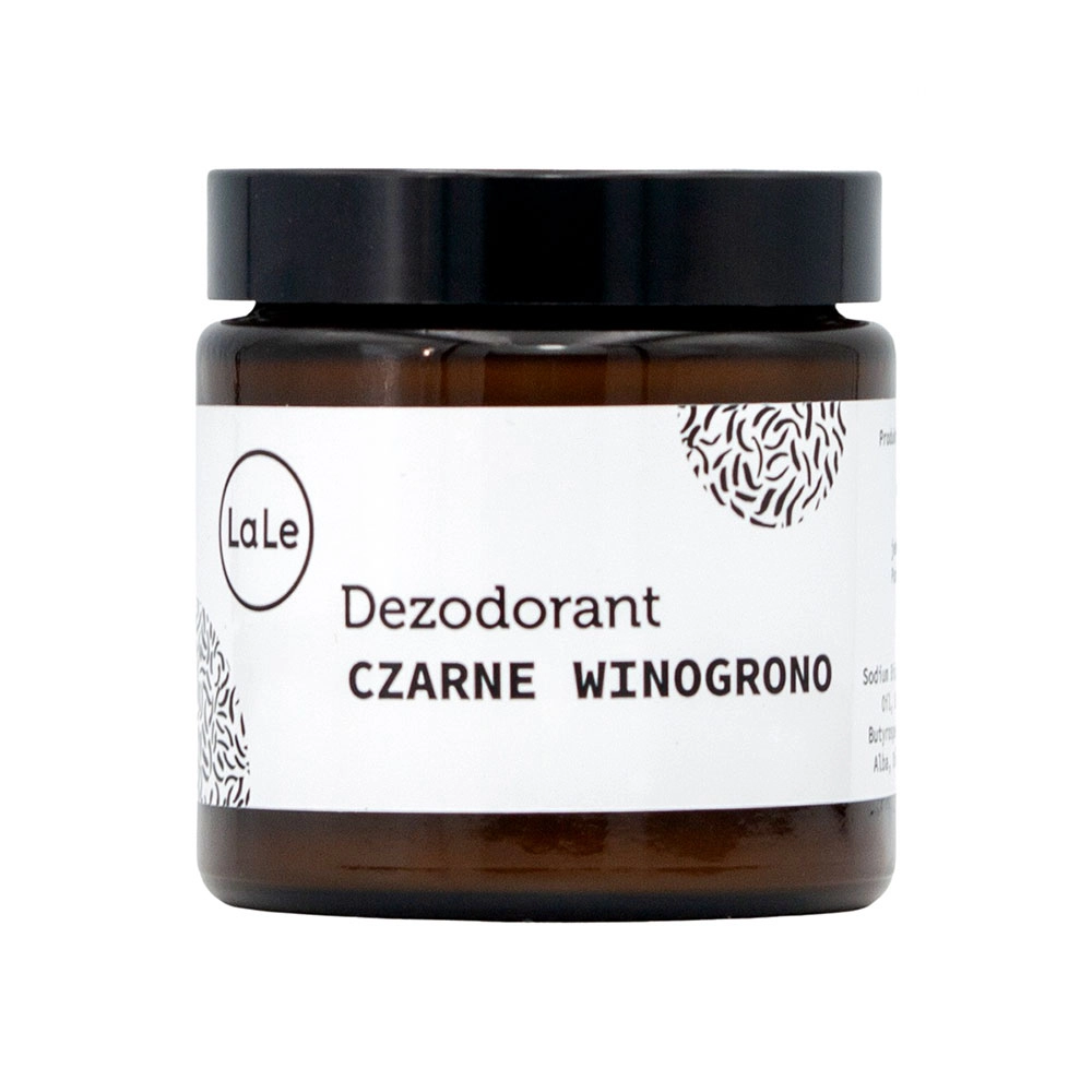 Dezodorant ekologiczny w kremie z olejkiem z czarnego winogrona (szkło) | La-Le