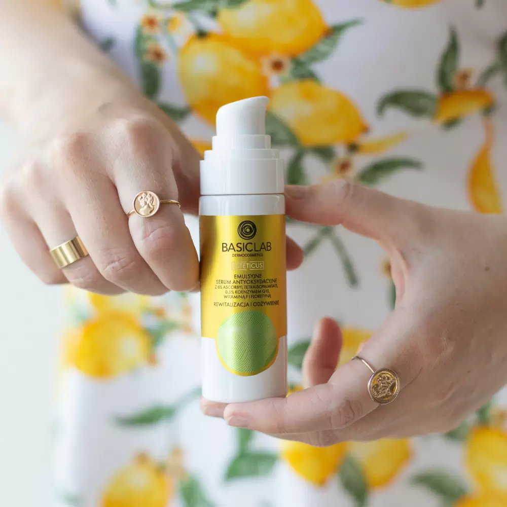 Emulsyjne serum antyoksydacyjne z 6% Ascorbyl Tetraisopalmitate Rewitalizacja i Odżywienie | BasicLab