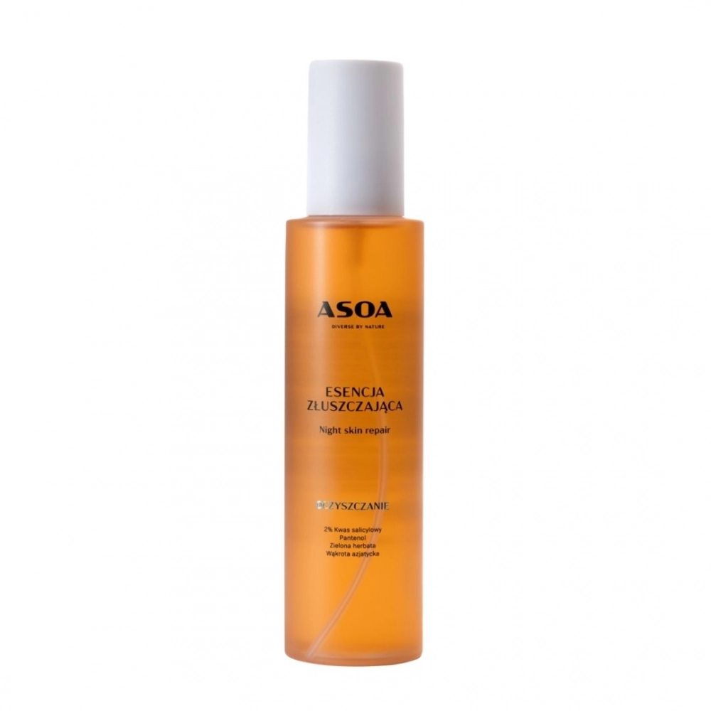 Esencja złuszczająca z kwasem salicylowym i laktoferyną Night Skin Repair | Asoa