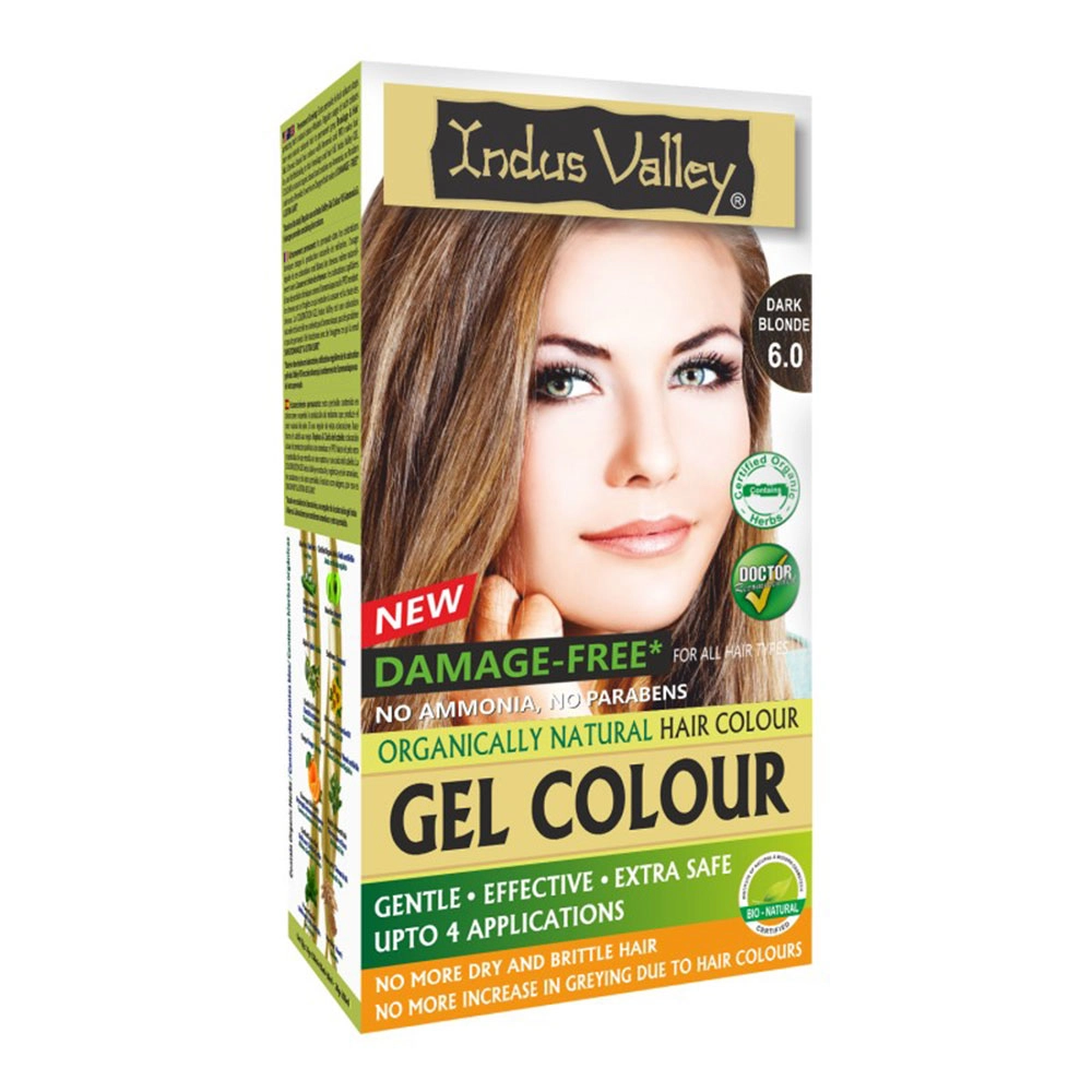 Farba żelowa do włosów - 6.0 Ciemny blond | Indus Valley