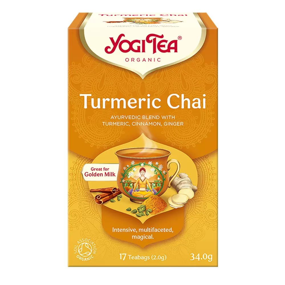 Herbata ajurwedyjska Złoty Czaj z Kurkumą TURMERIC CHAI | Yogi Tea