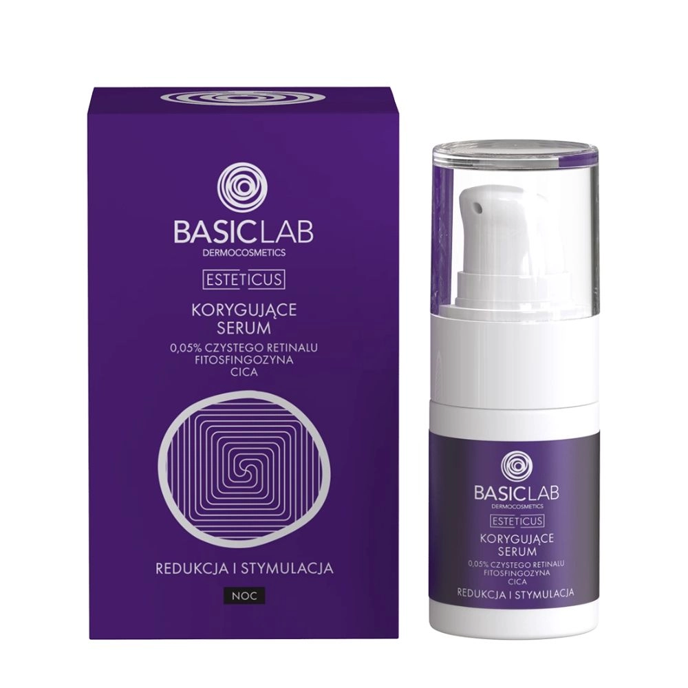 Korygujące serum z retinalem 0,05% - Redukcja i Stymulacja | BasicLab