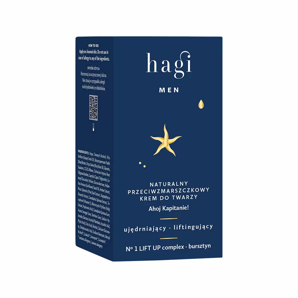 Krem do twarzy przeciwzmarszczkowy dla mężczyzn Ahoj Kapitanie! | Hagi Cosmetics