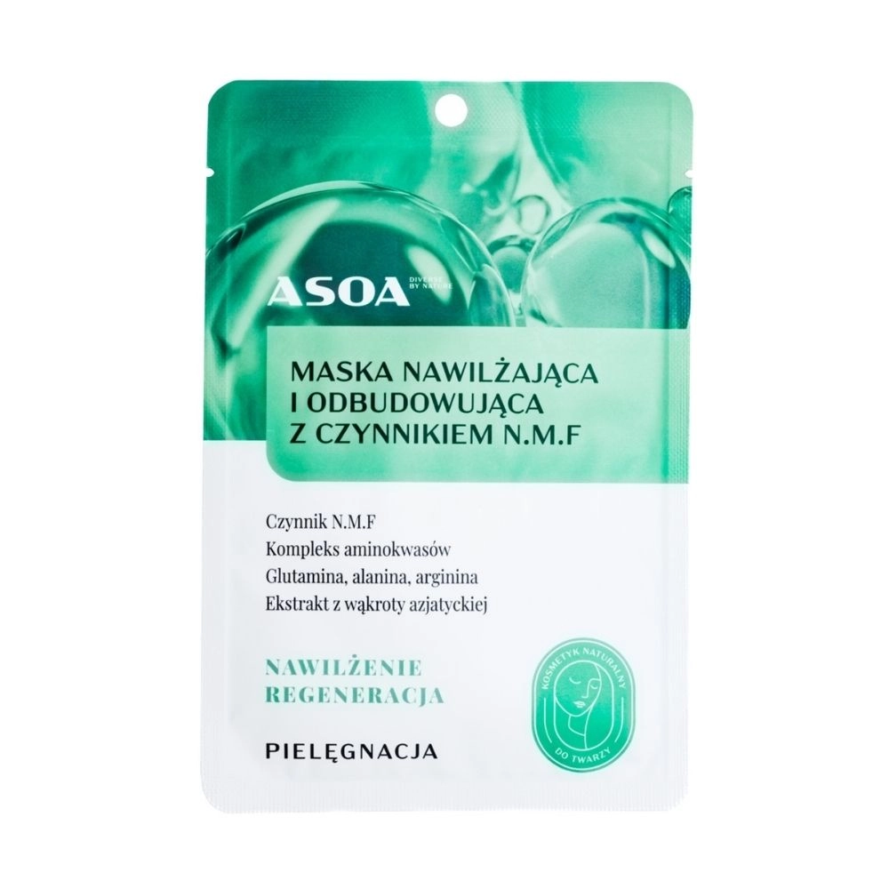 Maska nawilżająca i odbudowująca w płachcie | Asoa