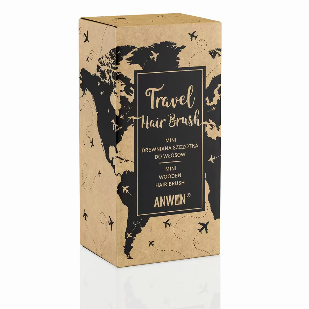 Mini szczotka drewniana do włosów TRAVEL HAIR BRUSH | Anwen
