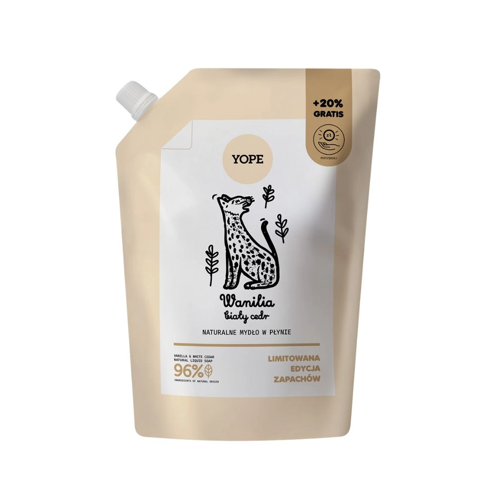 Mydło w płynie Wanilia i Biały cedr - Refill | Yope