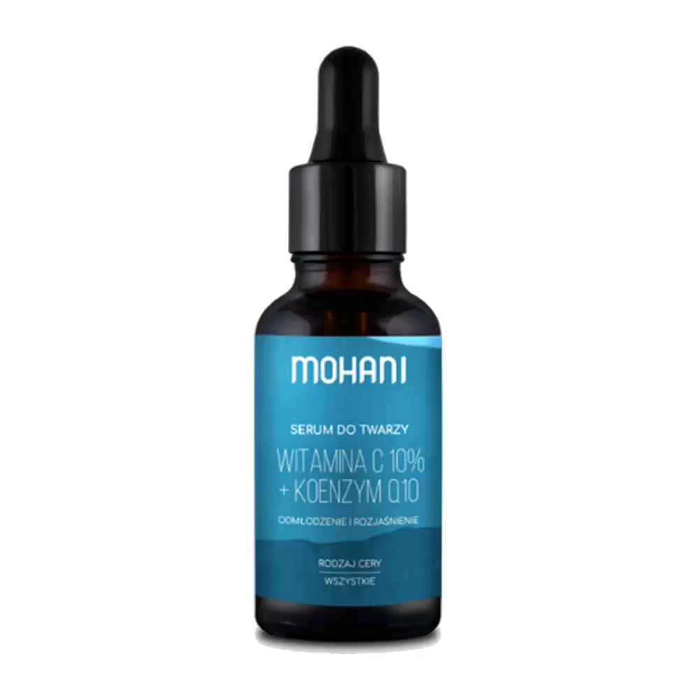 Odmładzająco-rozjaśniające serum do twarzy z wit. C 10% i koenzymem Q10 | Mohani