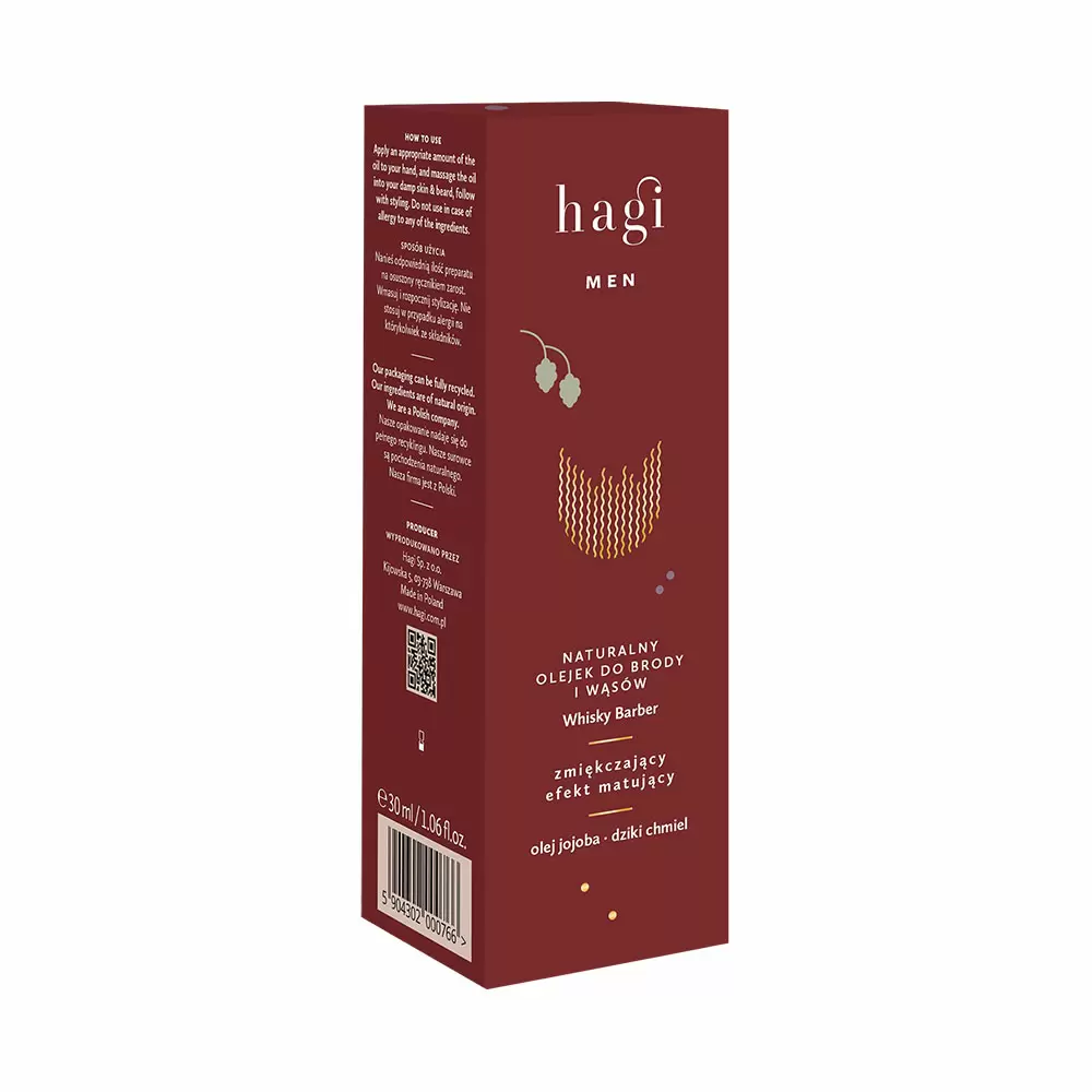 Olejek do brody i wąsów – Whisky Barber | Hagi Cosmetics