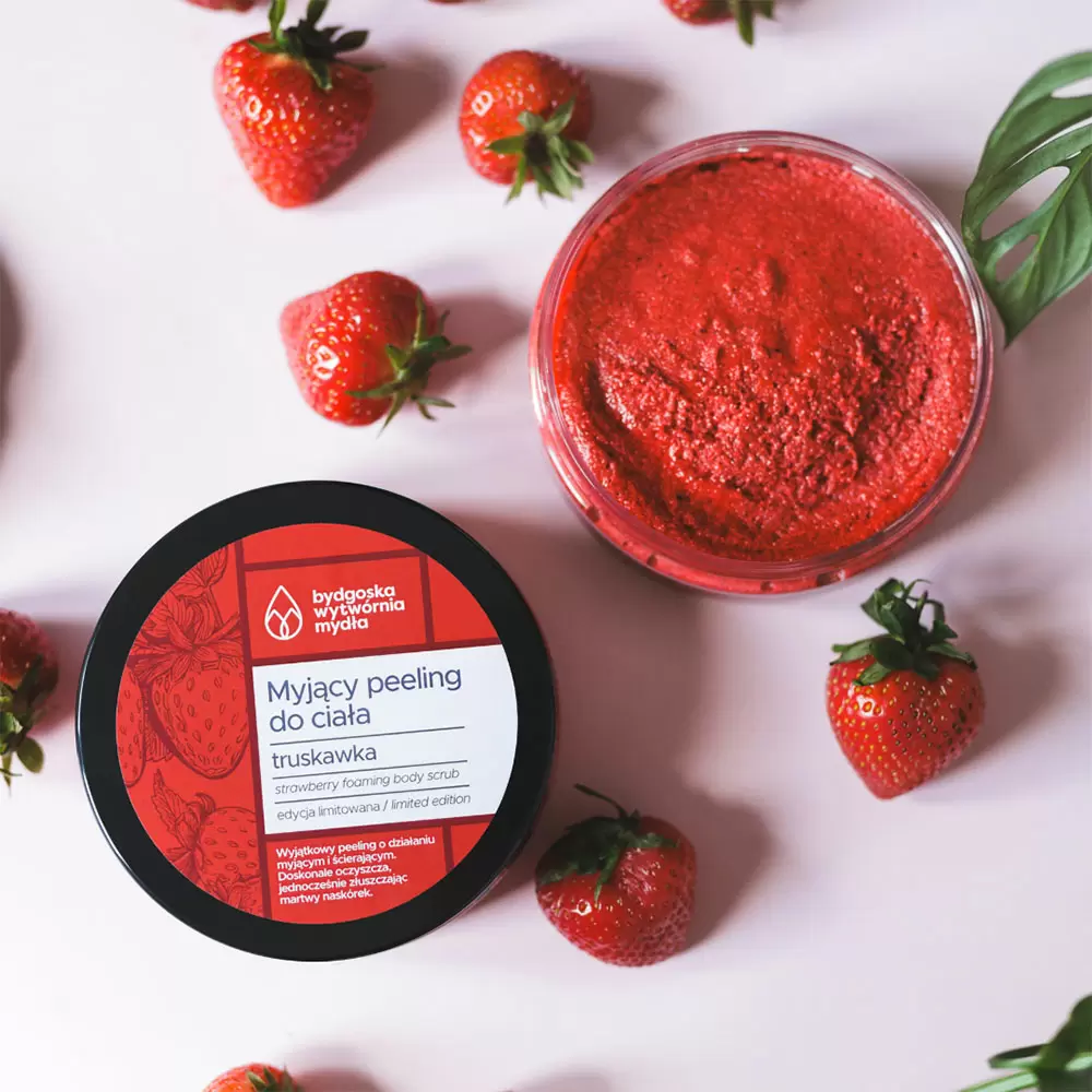 Peeling myjący do ciała Truskawka | Bydgoska Wytwórnia Mydła