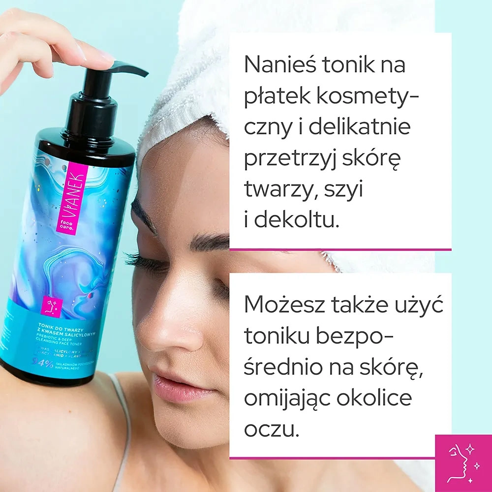 Prebiotyczny Tonik do twarzy z kwasem salicylowym | Vianek