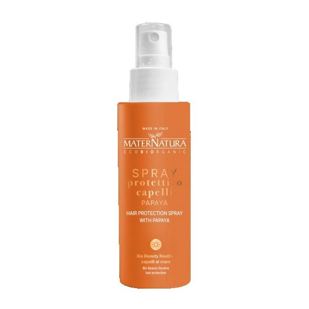 Spray ochronny do włosów przed i w czasie ekspozycji na słońce Mango i Papaja | MaterNatura