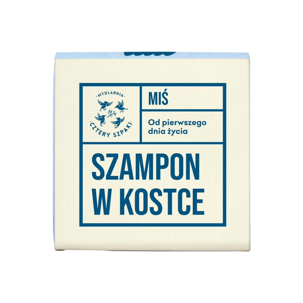 Szampon do włosów w kostce Miś - od pierwszego dnia życia | Cztery Szpaki