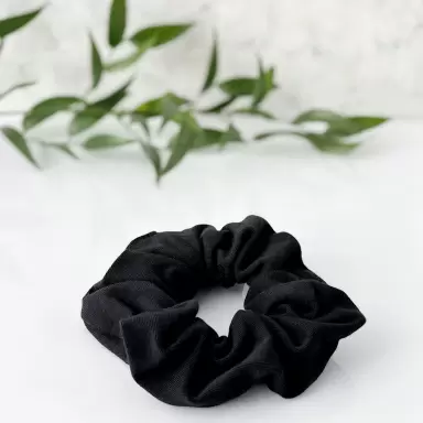 Scrunchie bawełniana - czarna | Anwen