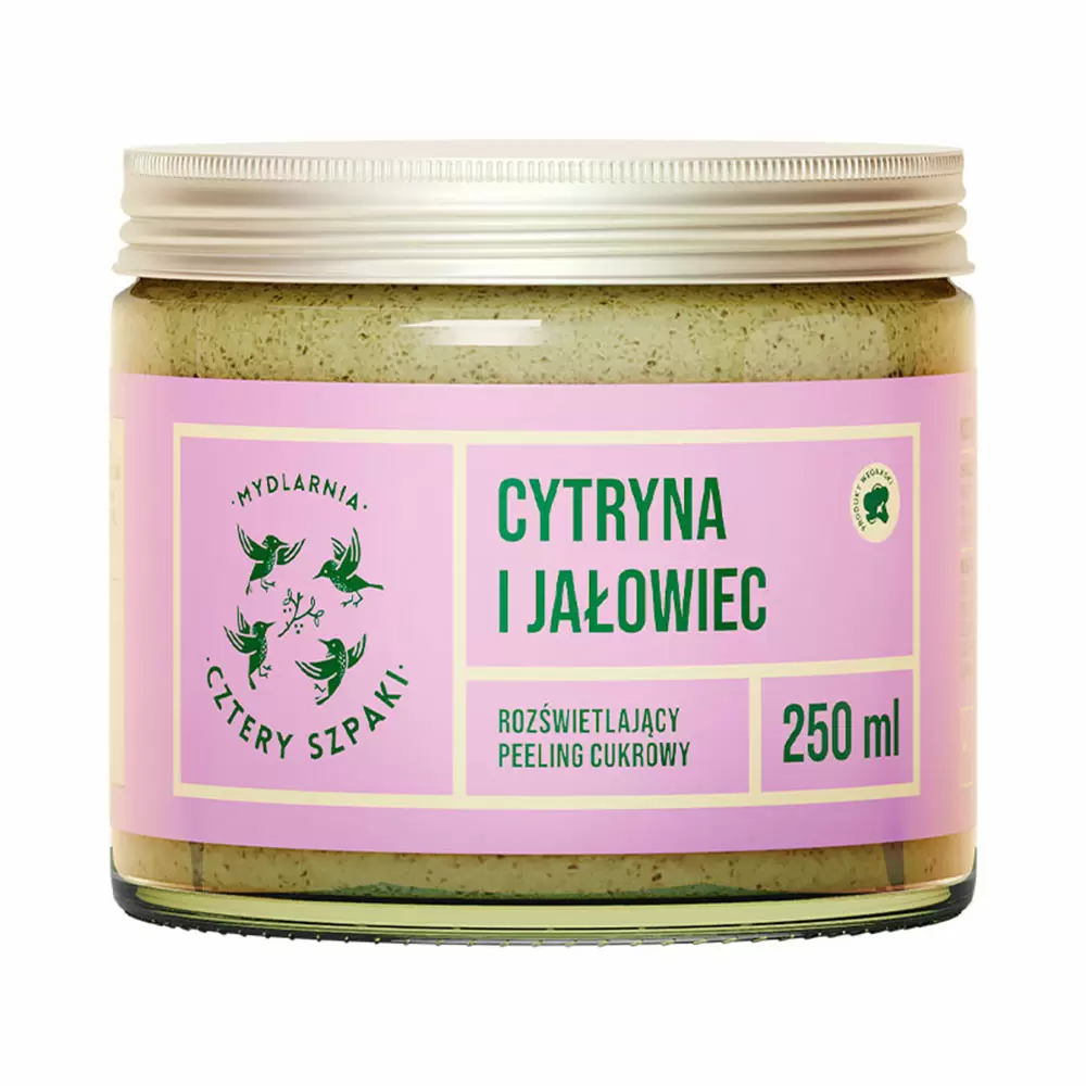 Cytryna i Jałowiec - rozświetlający peeling cukrowy | Cztery Szpaki