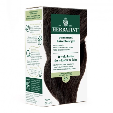Farba do włosów 3N CIEMNY KASZTAN seria NATURALNA | Herbatint