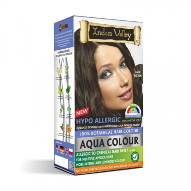 Farba hipoalergiczna do włosów Aqua - Ciemny brąz | Indus Valley