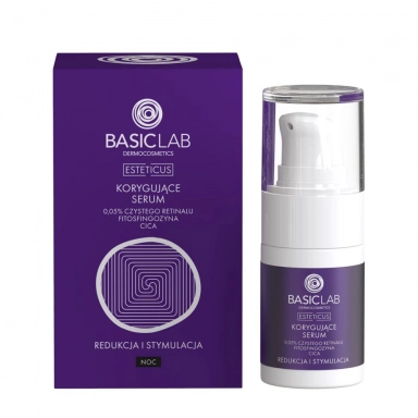 Korygujące serum z retinalem 0,05% - Redukcja i Stymulacja | BasicLab