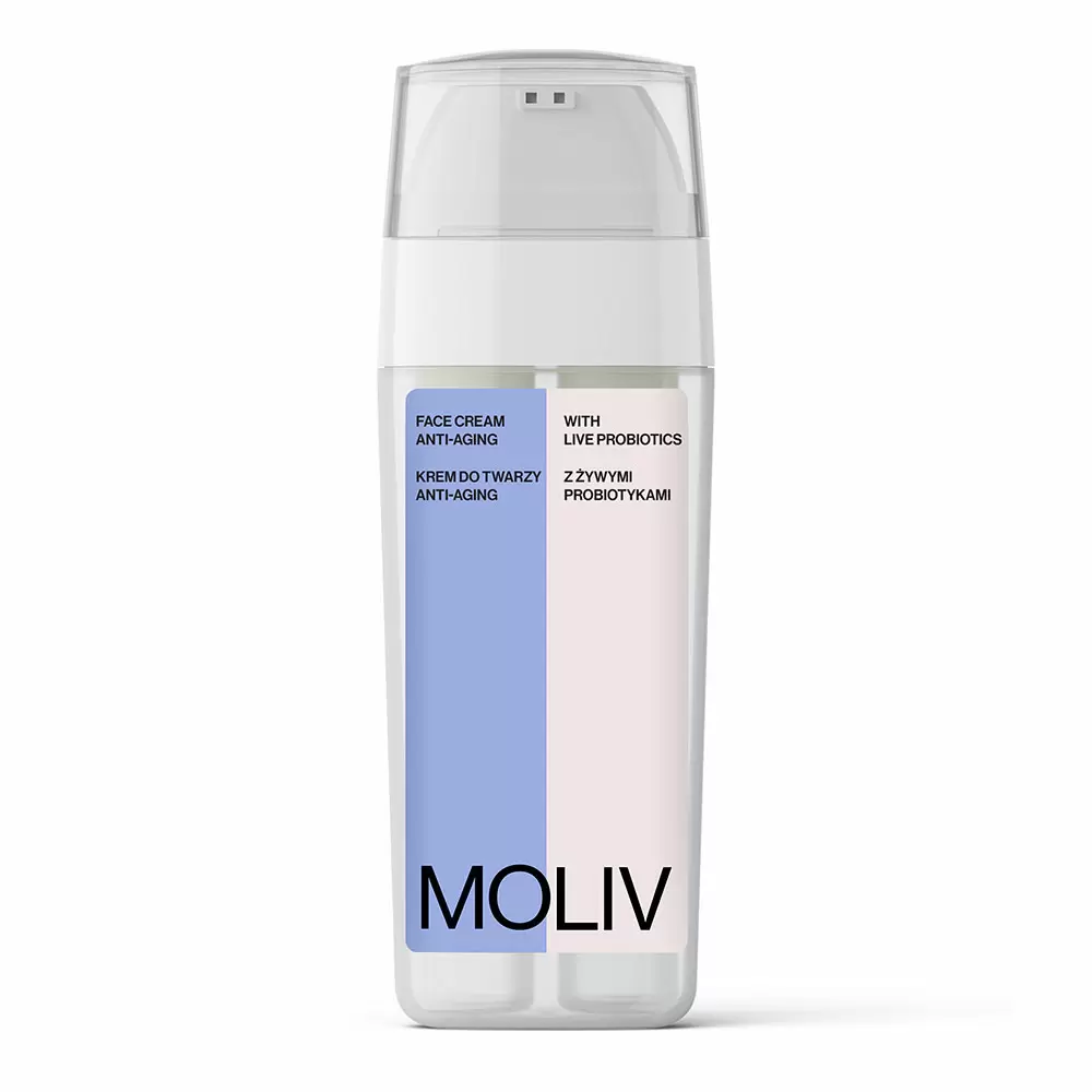 Krem do twarzy ANTI-AGING z aktywnym probiotykiem | Moliv