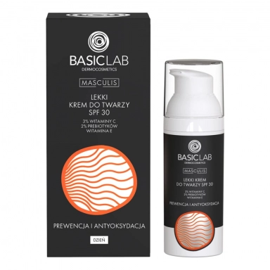 Krem lekki SPF30 Prewencja i Antyoksydacja Masculis | BasicLab