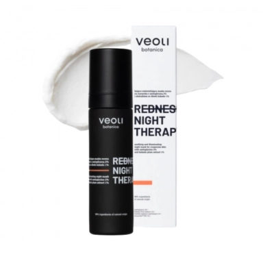 Maska nocna kojąco - rozświetlająca z azeloglicyną i śliwką kakadu REDNESS NIGHT THERAPY | Veoli Botanica