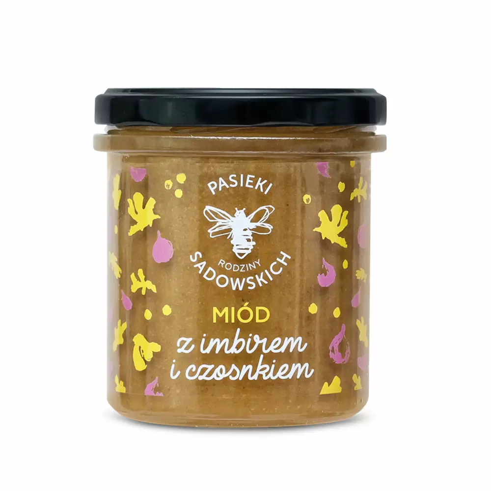 Miód z imbirem i czosnkiem | Pasieki Rodziny Sadowskich