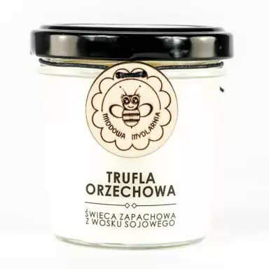 Świeca z wosku sojowego Trufla Orzechowa | Miodowa Mydlarnia