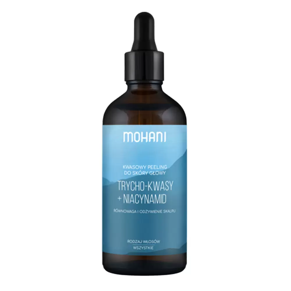 Równoważący peeling trycho do skóry głowy: kwasy + niacynamid | Mohani