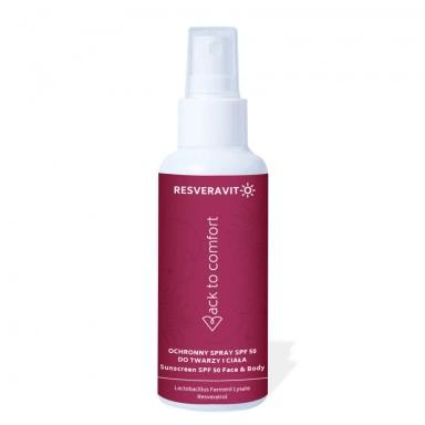 Spray ochronny SPF50 do twarzy i ciała Resveravit-C | Back to comfort
