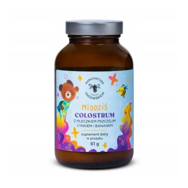 Colostrum dla dzieci z mleczkiem pszczelim, cynkiem i bananem Miodziś | Pasieki Rodziny Sadowskich