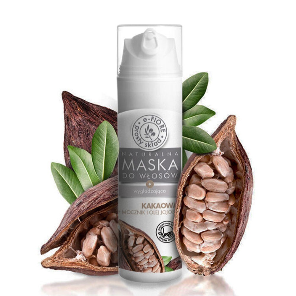 Maska wygładzająca do włosów Kakaowa - Mocznik, Olej jojoba | e-FIORE