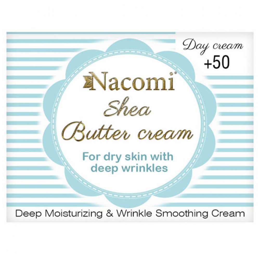Przeciwstarzeniowy krem shea do twarzy z witaminą E | Nacomi